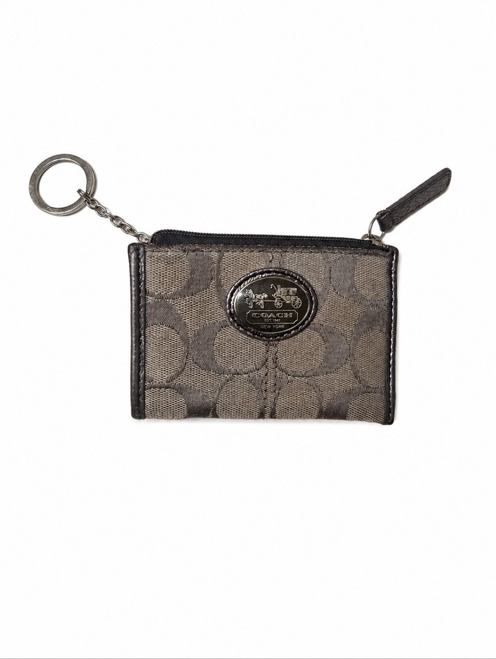 VINTAGE Coach Signature Canvas Key Coin Pouch